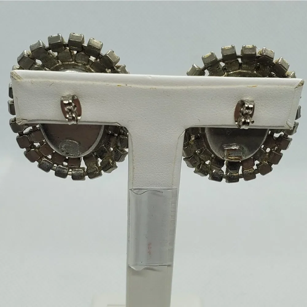 Vintage White & Silver Earrings